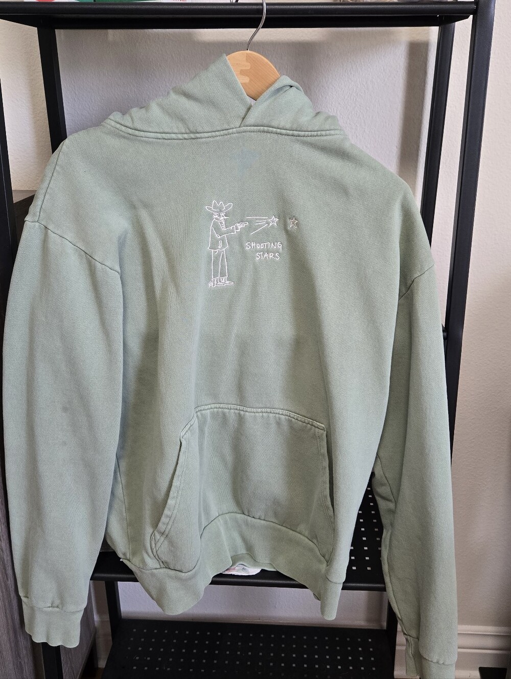 Sage Green Cowboy "Shooting Stars" Embroidered Hoodie
